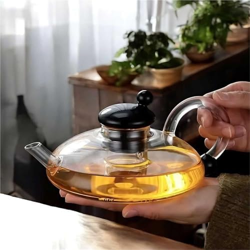 Glass Teapot Set with Removable Infuser Heat Resistant Loose Leaf Tea Pot for Loose Tea Coffee Herbal Tea(Gray) - Image 6