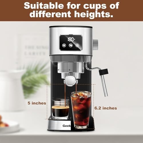 Geek Chef Espresso Machine, 20 Bar Espresso and Cappuccino Coffee Maker with Mill Frother, Cappuccino & Latte Machine for Home - Image 3