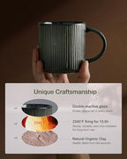 famiware Coffee Mug Set of 8, Star 12 oz Ceramic Mugs Cups Set with Handle - Image 3