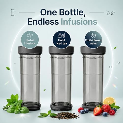 VIVA Recharge Tea Tumbler with Infuser, Travel Bottle, 16 oz – Gray - Image 2