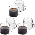 Cabilock 6pcs Clear Glass Coffee Mugs Small Espresso Cups Dual Spout Design for Easy Pouring Sturdy and Compact for Coffee Espresso and by cabilock