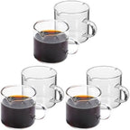 Cabilock 6pcs Clear Glass Coffee Mugs Small Espresso Cups Dual Spout Design for Easy Pouring Sturdy and Compact for Coffee Espresso and by cabilock