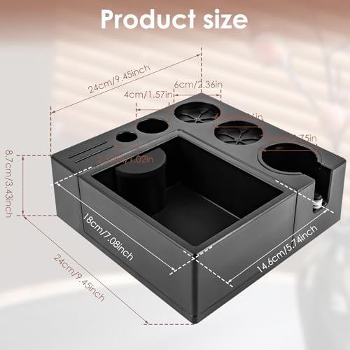 Espresso Knock Box, Detachable Coffee Organizer Box, 9 in 1 Espresso Organizer Station Fit for Storage 51, 54, 58MM Portafilter Holder, Dishwasher Safe Tamping Mat and Storage - Image 2