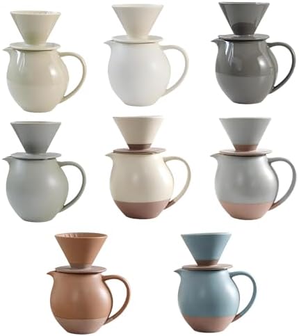 Elegant Ceramic Pours Over Coffee Maker Set with Dripper and 830ml Pots for Home Offices and Cafes Restaurant - Image 7