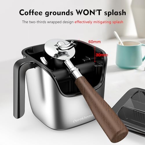 Ourokhome Knock Box Espresso Accessories, The Latest Patented Stainless Steel Espresso Machine Tool for Coffee, Rotary Cheese Grater Hand Crank, Kitchen Shredder Speed Mandolin Slicer Nut Grinder - Image 3