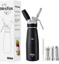 Mrsfox Professional Aluminum Whipped Cream Dispenser – 500 mL (Black) by Mrsfox