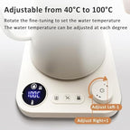 Electric Gooseneck Kettle, 1200W, 900ml Capacity, Stainless Steel Interior, Keeps Warm, Auto Shut-Off, Digital Display, Real-time Temperature Control - Image 2