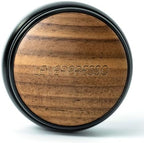 Spring Espresso Tamper 51mm (51.0mm OD), Twist-Top Adjustable Spring Tension, CNC Machined, Walnut Handle, Anodized Aluminum Body, 304 Stainless Steel Flat Base by HUGH