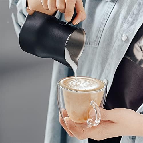 Gravy Boat Stainless Steel Frothing Coffee Cup Milk Pot Espresso Cups Latte Art Milk Frother Frothing Sauce Jug (Color : 350ML WH) - Image 5