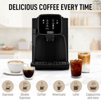 Zulay Kitchen Magia Clasica Automatic Espresso Machine with Built-In Grinder, Touch Panel Coffee Maker, Steam Wand Milk Frother, Adjustable Strength, Self-Cleaning, Black (13" x 17.7" x 9.4") - Image 6