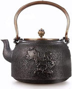 KYUSAR Japanese Cast Iron Teapot Chinese Teapot 1.8L Cast Iron Tea Pots Teapot Craft Old Iron Pot Manual Iron Inside and Outside No Coating Tetsubin Tea Pot - Image 6