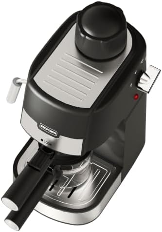 SECPOEDR3.5Bar Espreeso Machine 4-Cup Compact Coffee Maker Silver Black by FOLLOWUS