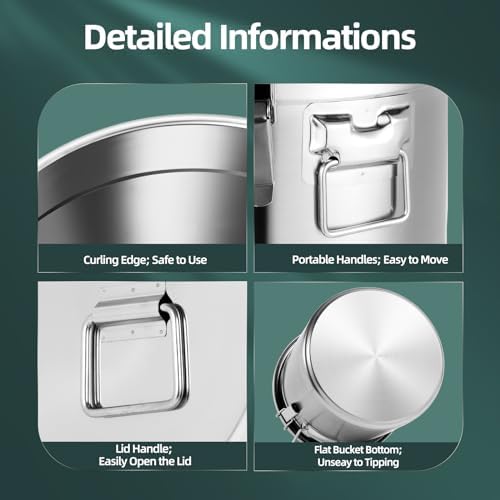 Food Storage Containers w/Lids, Stainless Steel Airtight Canister - Image 7