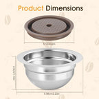 A6 230ml Reusable Steel Coffee Capsule Kit with Tamper - Image 3