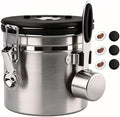 ShanSon Coffee Canister Airtight, Stainless Steel Bean Storage Container with Date Tracker & Scoop, Grounds Sugar Flour Tea Cereal Fits Kitchen Pantry, Ideal Gift for Coffee Lovers,12oz,Silver by ShanSon