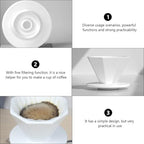 OUNONA Ceramic Coffee Filter Cup, White Dripper for Mugs and Carafes - Image 6