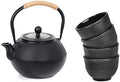 Sungmor Cast Iron Teapot Set with 4 Cups, 1200ml/40oz Japanese Tetsubin Kettle with Stainless Steel Infuser, Stovetop Safe Teapot for Loose Leaf Tea by Sungmor