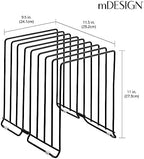 mDesign Large Metal Wire Organizer Rack for Kitchen Cabinet, Pantry, Shelves - Holder with 8 Slots for Baking Sheets, Skillets, Frying Pans, Pots, Lids, Cutting Boards, and Appliances - Black - Image 4