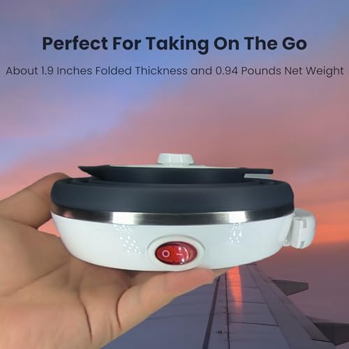 Travel Electric Kettle Small, Collpasible Electric Kettle, Portable Tea Kettle + Paperless Collapsible Pour Over Coffee Dripper, Travel Pour Over Coffee Maker Camping Single Cup (Black) - Image 3