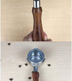 AD-54MM Stainless Steel Coffee Machine Bottomless Filter Holder Portafilter Wooden Handle Professional Accessory - Image 6