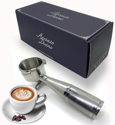 Double Spout 54mm Premium Solid Stainless-Steel Handle & Body Espresso Portafilter & 18g Filter Basket Fits Sage/Breville Barista Express, Pro, Touch, Bambino by Unknown