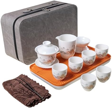 KEYDUACU Gaiwan Tea Set,Chinese Gongfu Tea Set,Portable for Adults,Travel by KEYDUACU