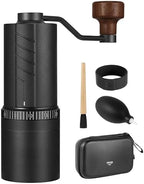 Vevok Chef O20 Manual Coffee Grinder - 20 levels External Adjustment, 35g Capacity with Travel Case and Cleaning Gear, Consistent Grind Ti-Plated Stainless Steel Conical Burr Hand Coffee Grinder by VEVOKCHEF