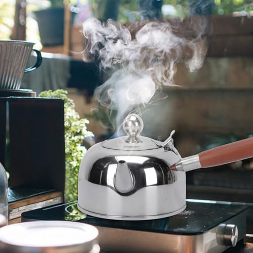 Zerodeko Side-Handled Tea Kettle Stainless Steel Water Boiling Container Portable Stovetop Tea Kettle for Induction Cooker Electric Cooker Gas Stove Home Kitchen 9.84 X 4.72 X 4.72 in - Image 2