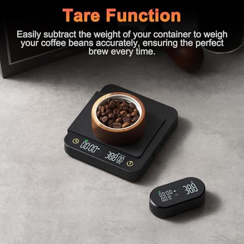 Asixxsix Coffee Scale with Timer, Separate Magnetic Display Espresso Scale, 3kg / 0.1g Accurate Scale Type C Rechargeable, Portable Digital Kitchen (With Wireless Display Screen) - Image 5
