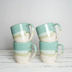 Bosmarlin Ceramic Coffee Mug Set of 4, 17 Oz, Coffee Cups with Big Handle, Microwave Safe, Unique Reactive Glaze - Image 6