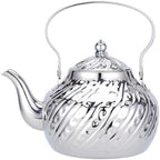 SANQIAHOME 2000ml stainless steel antique style teapot,with Infuser, thickened boiling kettle, lifting handle,Silver by SANQIAHOME
