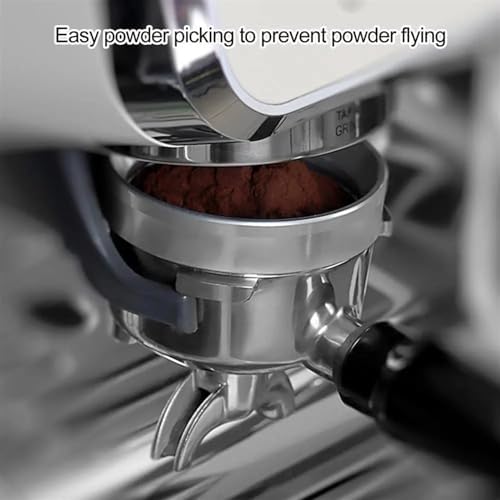 Coffee Powder Ring Aluminum Alloy Barista-Approved Espresso Tools Aluminum Dosing Funnel with 4 Magnets for Brewing Dosing Funnel 54mm(Silver58mm) - Image 4