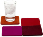 Graf Lantz - Bierfilzl Merino Wool Square Coasters Set of 4 - Bordeaux (4"x4"x5mm) - Absorbs 30% of Weight, Natural German Wool - Heat Resistant, Sustainable, Reusable - Home Decor, Coffee Table Decor by GrafLantz