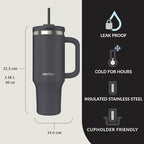 Contigo Streeterville 40oz Tumbler, Stainless Steel Vacuum Insulated, Leak-Proof, Cold for 29 Hours, Darkstone - Image 5