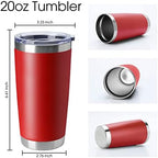 HASLE OUTFITTERS 20oz Tumblers Stainless Steel Mugs with Lid Double Wall Vacuum Insulated Coffee Cups for Cold & Hot Drinks (20oz-Red, 4 Pack) - Image 2
