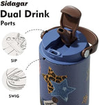 26 oz Insulated Stainless Steel Tumbler with Straw & Handle Cowboy - Image 3