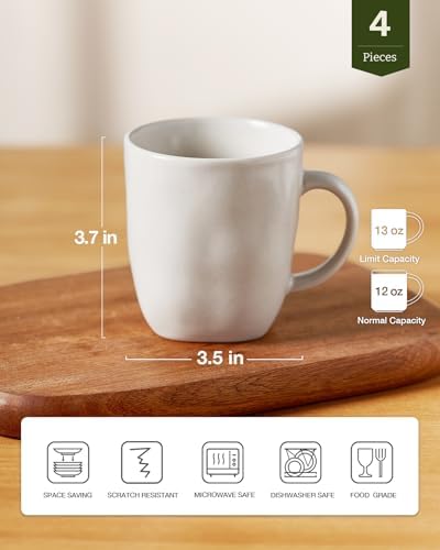 famiware Coffee Mugs Set of 4, Ocean Square 13oz Coffee Cup Set with Handle - Image 4