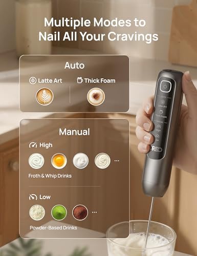 DREO BaristaMaker Nano Handheld Milk Frother Wand Coffe Frother Black - Image 6