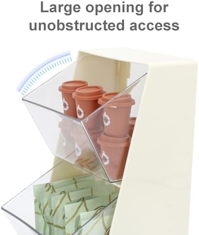 Bokelai 2 Pack Coffee Pod Holder K Cup Storage Organizer for Home Office Bar Countertop Organiser Bins for Coffee Station Counter Container for Tea bag Sugar Creamer Filter White - Image 2