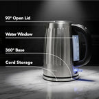 OVENTE 1.7L Stainless Steel Electric Kettle, 1750W Power, Silver KS711S - Image 3