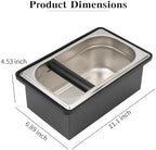 Espresso Knock Box, Stainless Steel Coffee Bag Container, With Steel Bracket And Noise Reducing Rubber Ring (L) - Image 3