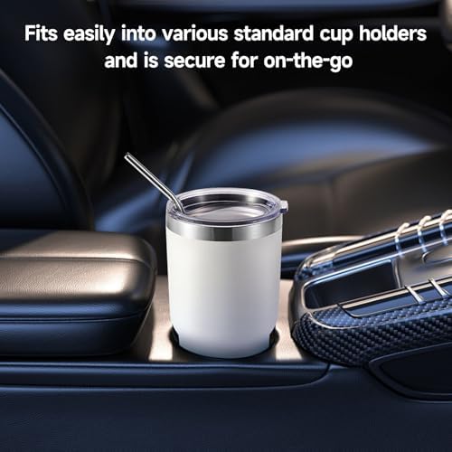 Volhoply 30oz Insulated Tumbler with Lid and Straw, Double Wall Inner & Outer 304 Stainless Steel Tumblers Bulk, Powder Coated Coffee Cup for Office, Home, Travel (White,8 Pack) - Image 6