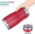 VEGOND 20oz Tumbler Stainless Steel Tumbler Cup with Lid And Straw Vacuum Insulated Double Wall Travel Coffee Mug(Brick Red 12 Pack) - Image 5