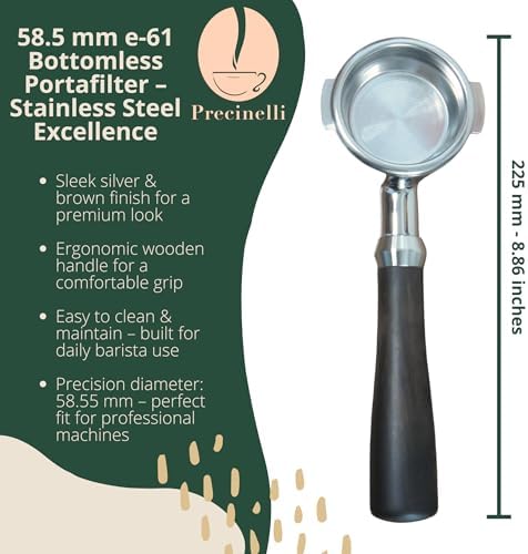 PRECINELLI. 58mm E61 Coffee Bottomless Portafilter – Fits E61, Flair 58, ECM, Rocket, Sanremo, Synesso, Slayer, VBM. - Image 2