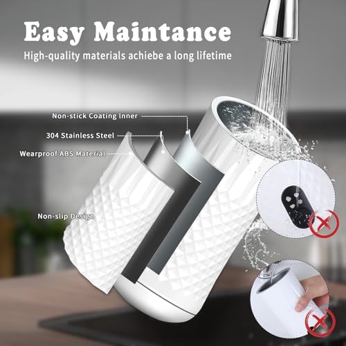 Saicefe Electric Milk Frother and Steamer, 4 in 1 Automatic Milk Frother and Milk Warmer, Hot and Cold Milk Foam Maker for Coffee, Latte, Cappuccino Silent Operation (White) - Image 6