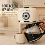 Nostalgia Classic Retro 10 Cup Coffee Maker, Cream - Image 2