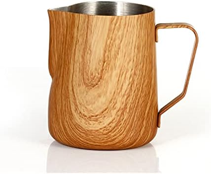 Gravy Boat 300/600ml Graining Stainless Steel Frothing Pitcher Pull Flower Cup Espresso Coffee Jug Milk Frothers Mug Coffee Tools Sauce Jug (Size : 600ml) by Unknown