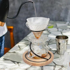 Coffee Filter Stand Holder with Wooden Base, Universal Iron Dripper Xmas - Image 4