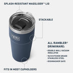 YETI Rambler 20 oz Stackable Tumbler, Stainless Steel, Vacuum Insulated with MagSlider Lid Pour Over Coffee Maker Accessory Ramblers, White - Image 2