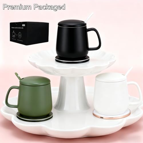 Smart Temperature Control Mug, 13 Oz Premium Ceramic Coffee Cup with 15W Wireless Charger, Charges Phones, Matte Black - Image 6